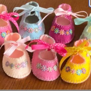 Felt Baby Shoes, 0-3 Mo, 3-1/2"